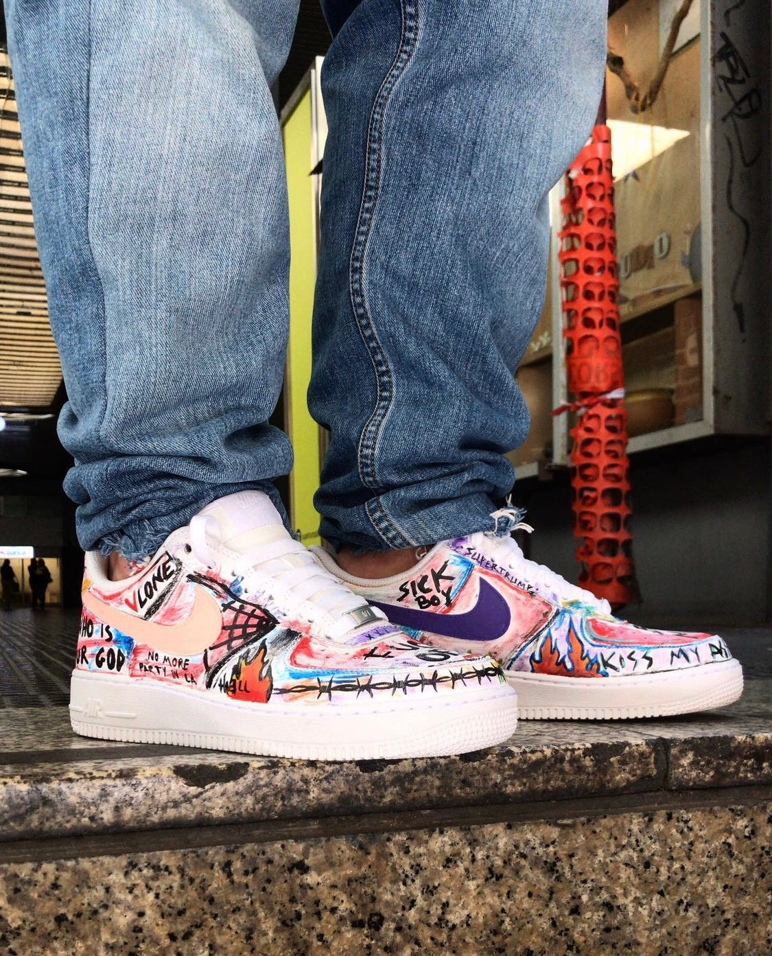 Nike AF1 Street Art Custom handmade