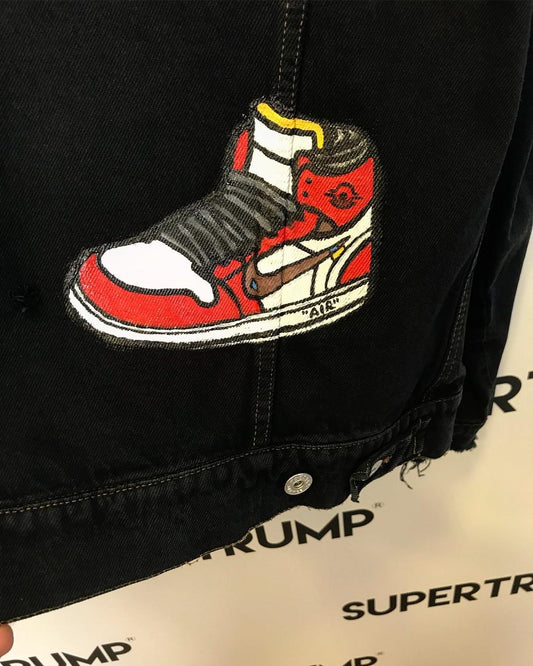 Giubbotto di jeans vintage Off White x Nike Custom