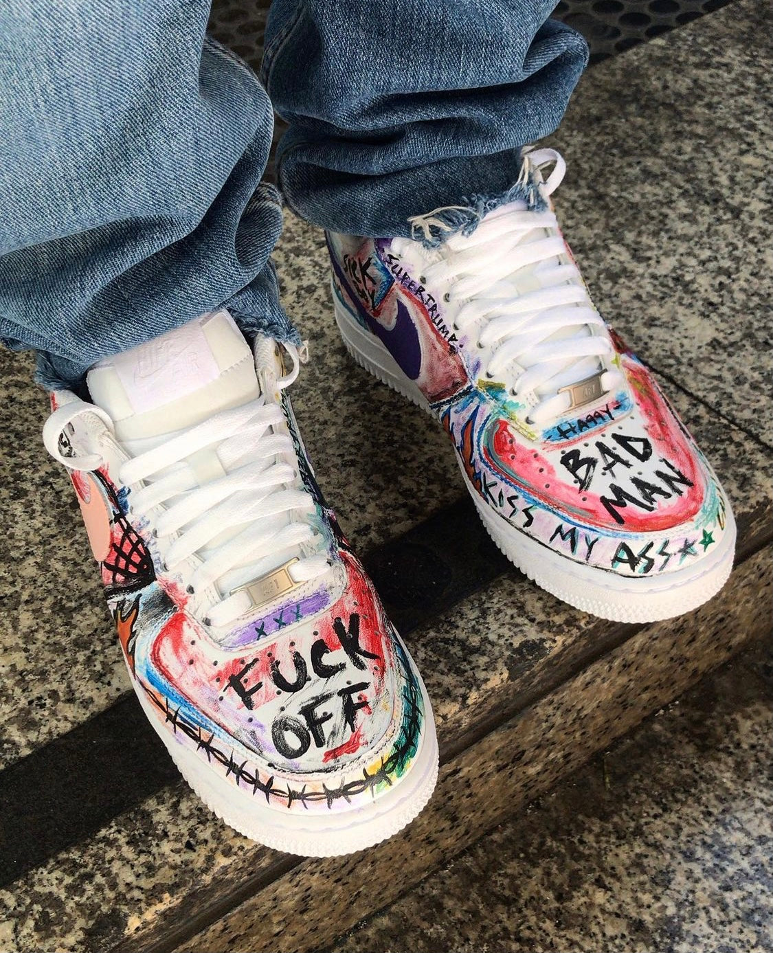 Nike AF1 Street Art Custom handmade
