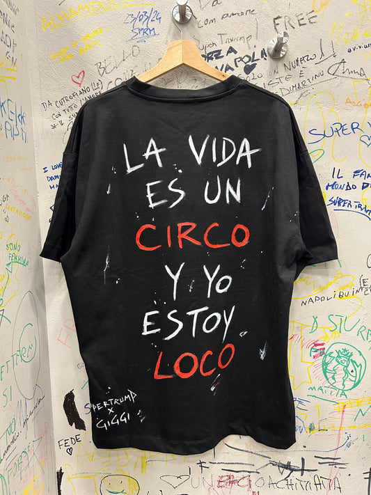 T-Shirt “ Circo Loco ” personalizzata a mano