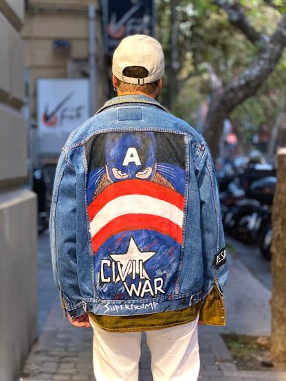 Captain America Custom su giacca vintage