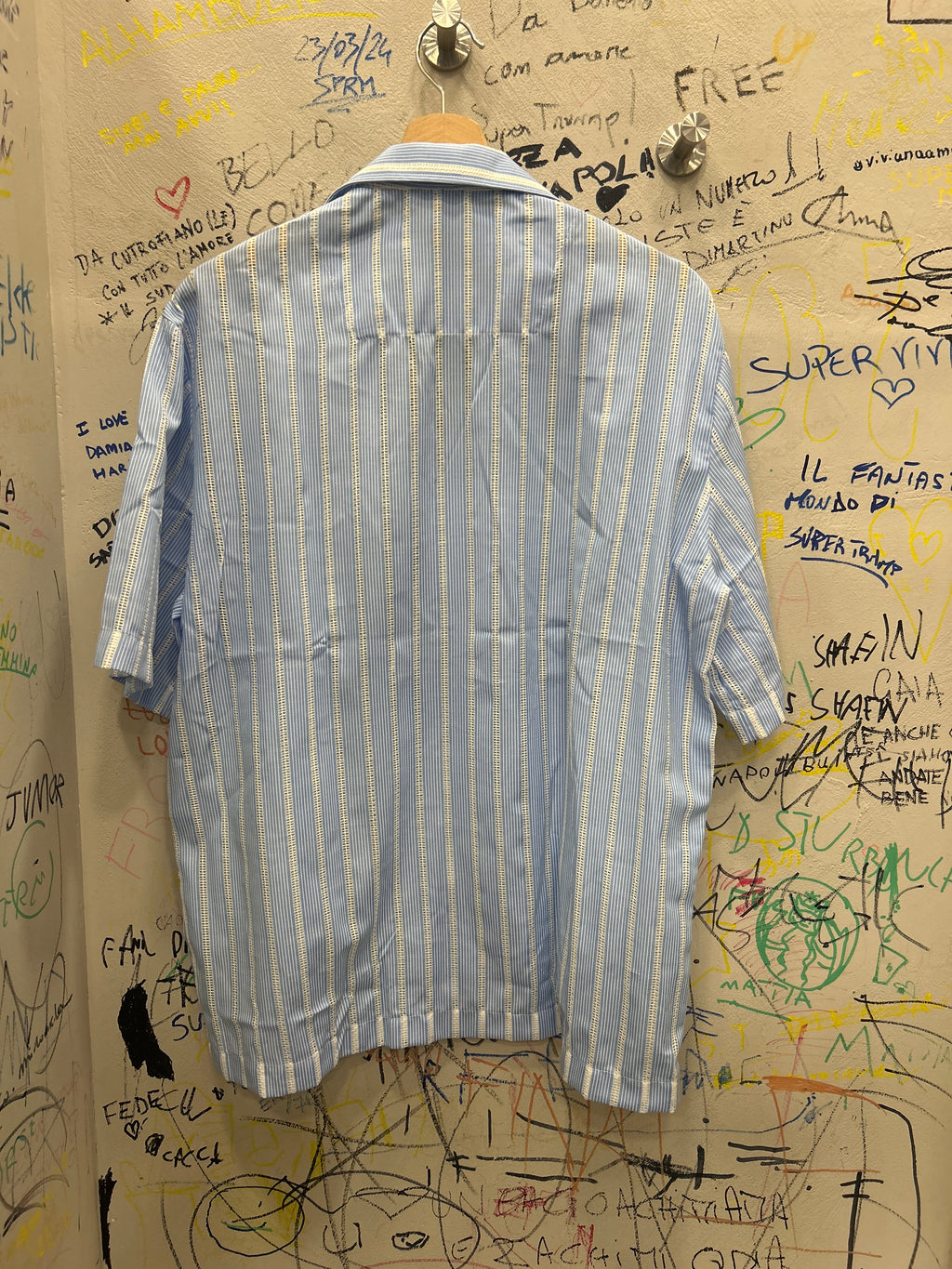 Camicia in Viscosa, collo Bowling