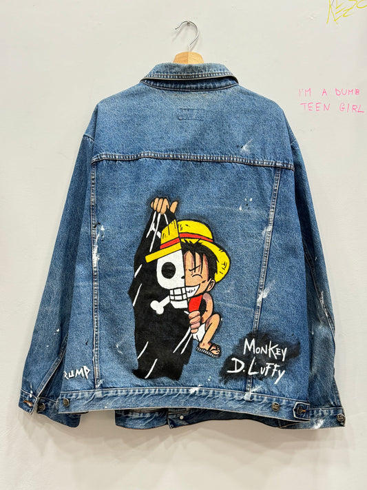 Luffy One Piece Custom su giacca vintage