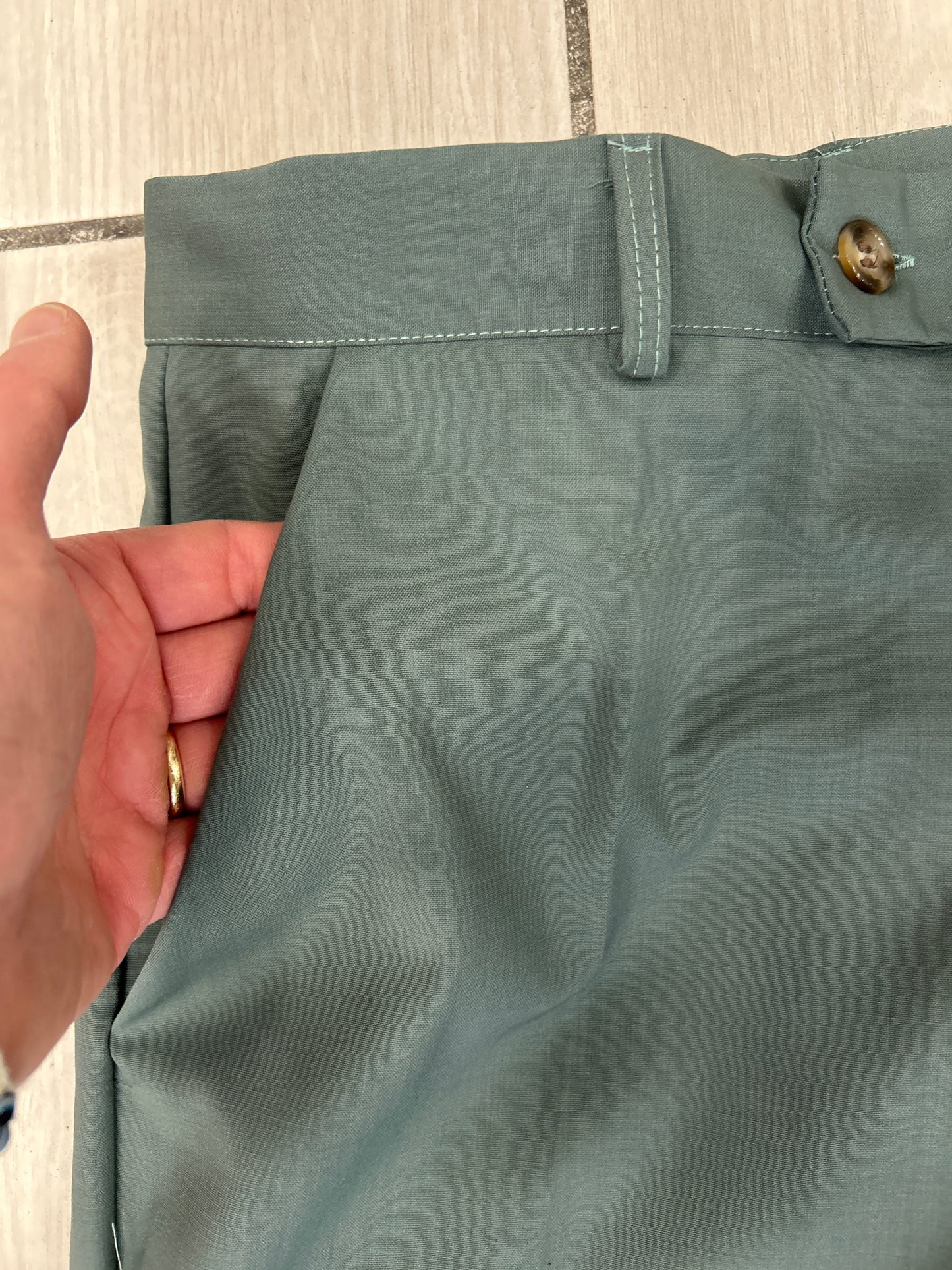 Pantalone classico largo menta