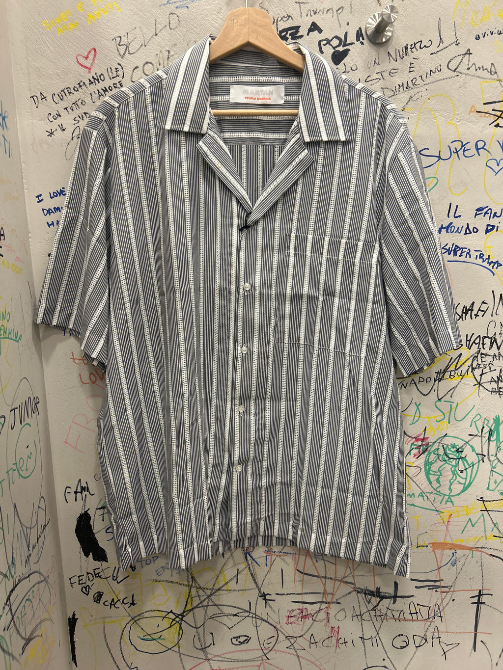 Camicia in Viscosa, collo Bowling