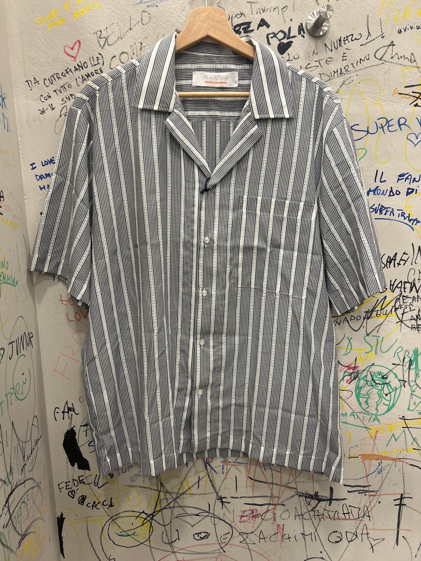 Camicia in Viscosa, collo Bowling