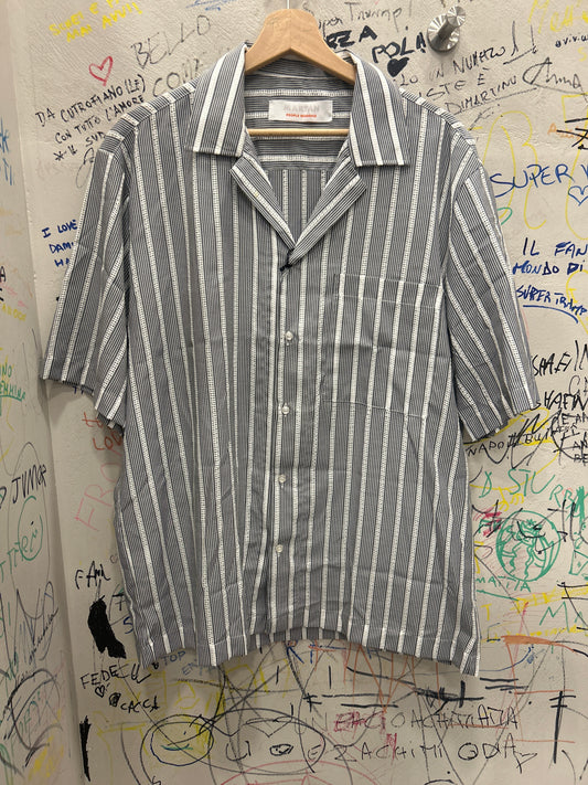 Camicia in Viscosa, collo Bowling