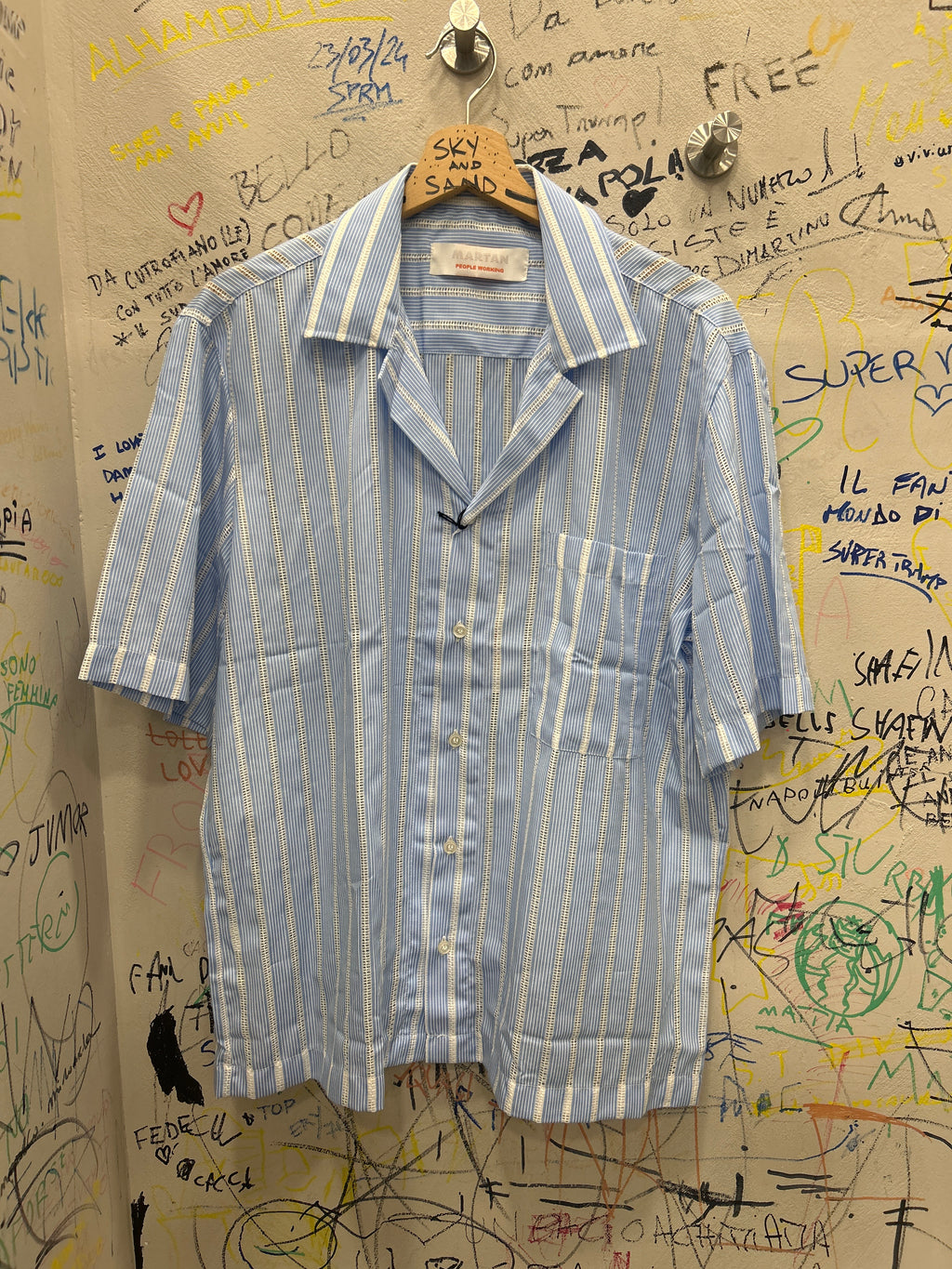 Camicia in Viscosa, collo Bowling