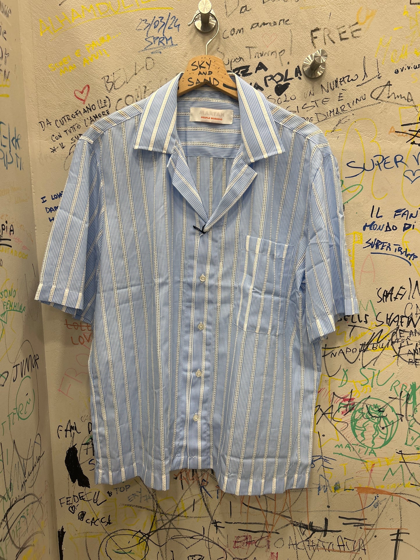 Camicia in Viscosa, collo Bowling