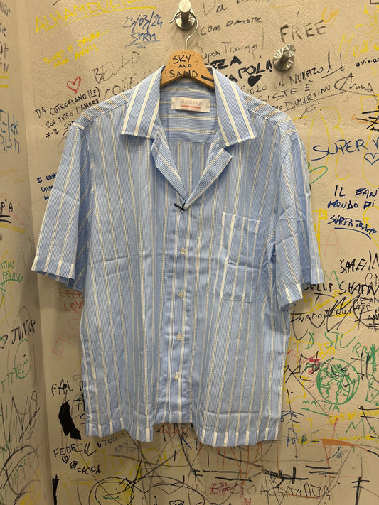 Camicia in Viscosa, collo Bowling