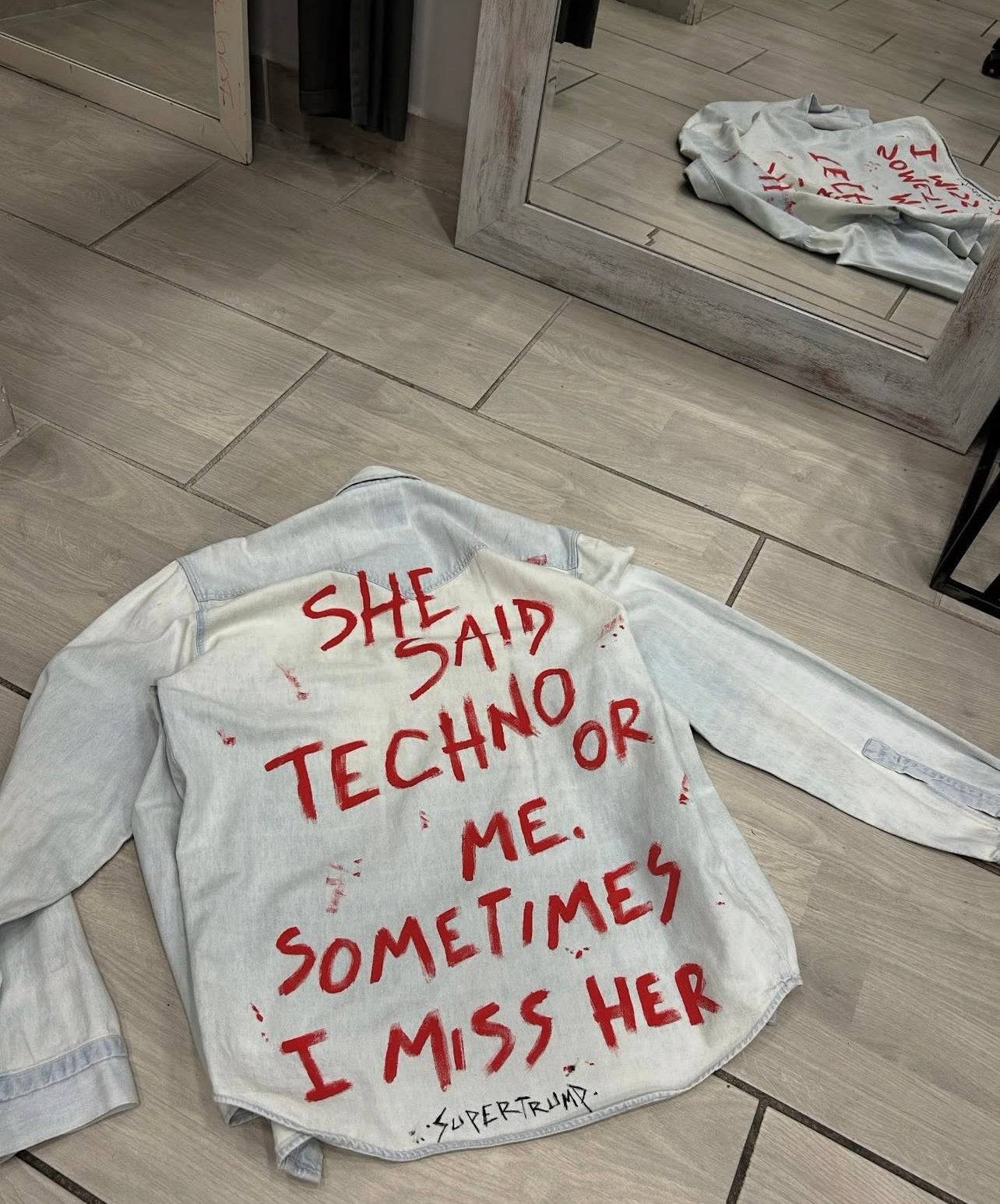 She Said Techno or Me?! “ Custom Shirt Handmade”