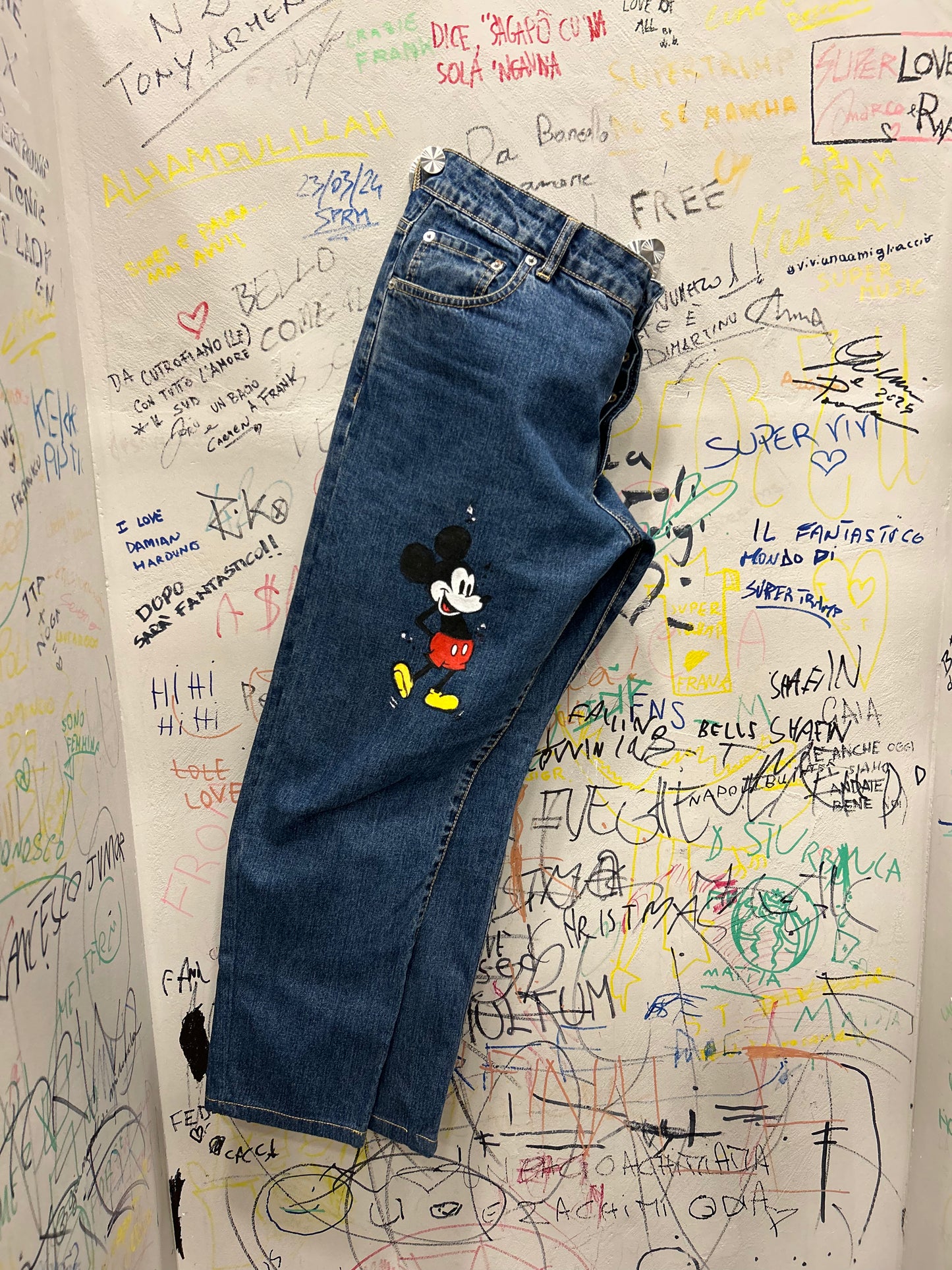 Mickey Mouse “ custom jeans “