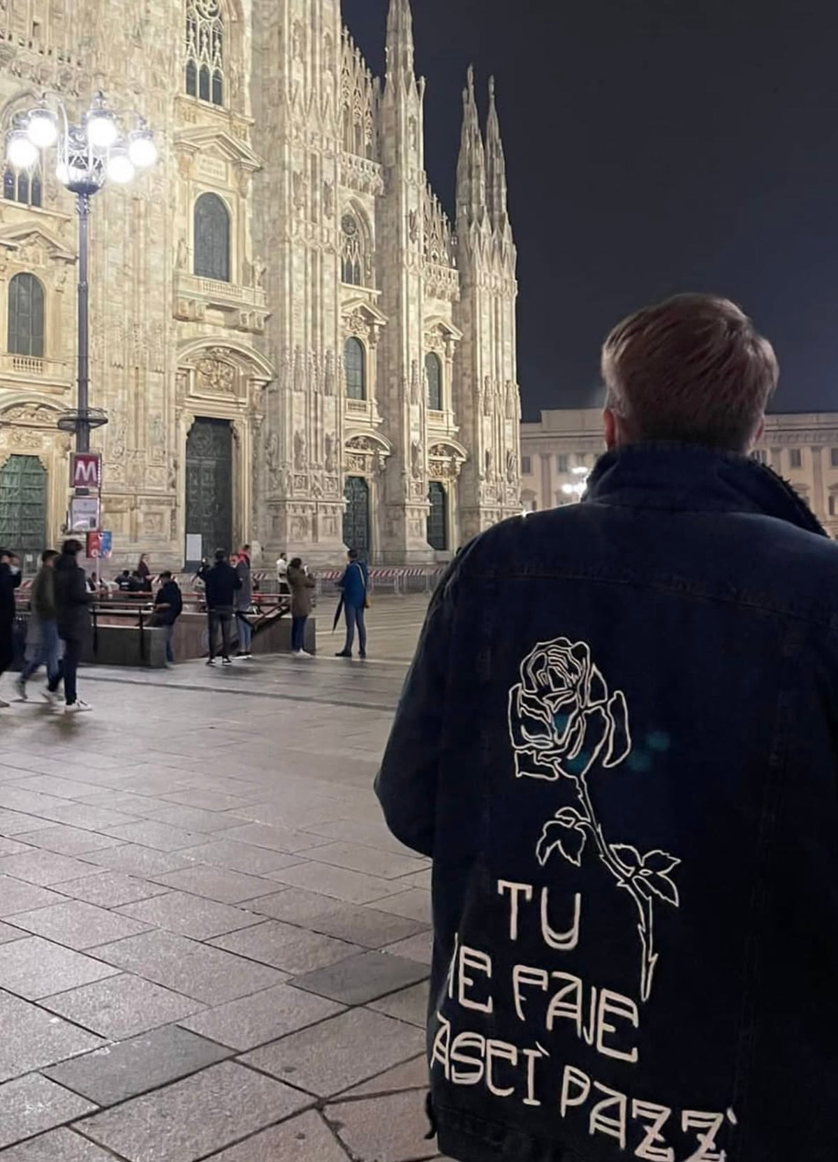 Rosa Jacket “ TU ME FAJE ASCÌ PAZZ “ custom Handmade