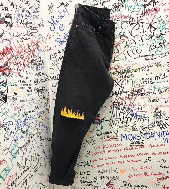 Jeans flame custom