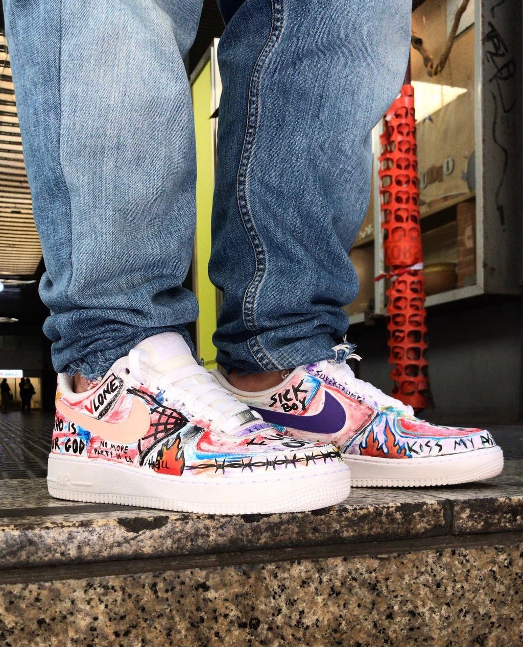Nike AF1 Street Art Custom handmade